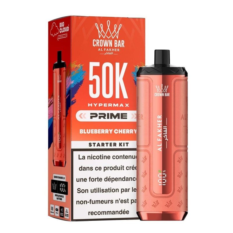 Puff Hypermax prime Crown Bar 50K Al Fakher blueberry cherry