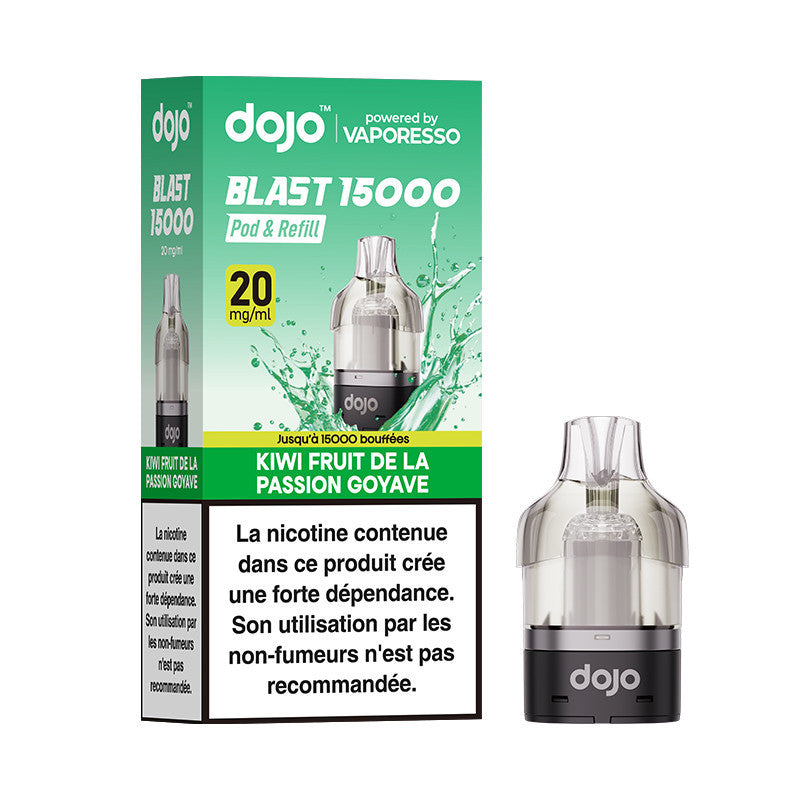CARTOUCHE DOJO BLAST 15K VAPORESSO KIWI FRUIT DE LA PASSION GOYAVE 20MG