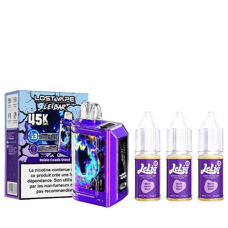PUFF LOST VAPE LE BAR 45K RAISIN CASSIS GLACE 20MG